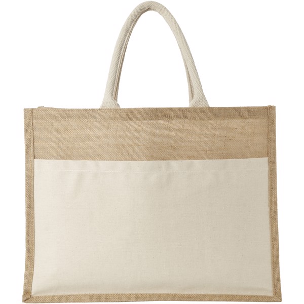 Mumbay cotton pocket jute tote bag 18L