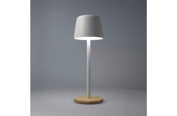 Lampe de table Solis à intensité variable avec pied en bambou - Blanc