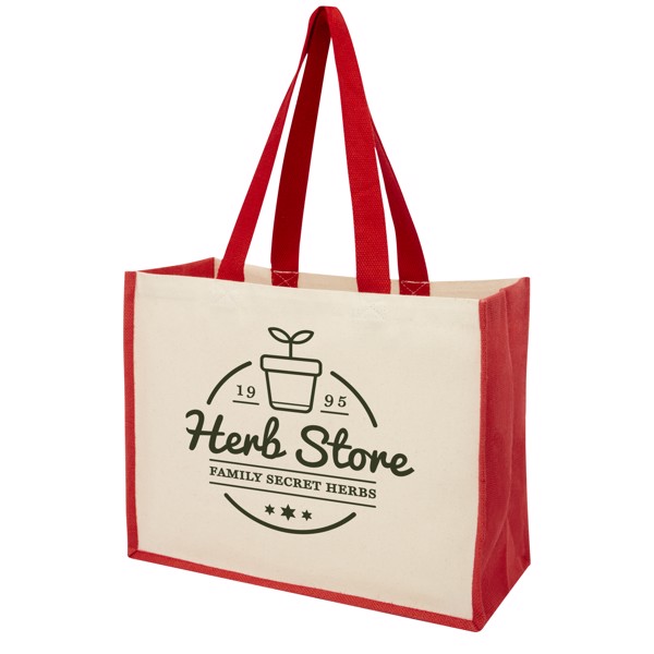 Shopper in iuta e canvas 320 g/m² Varai - 23L - Rosso