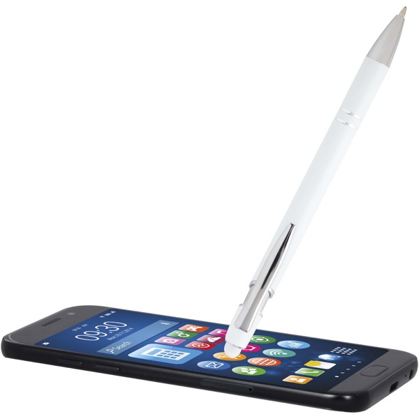 Kish ballpoint pen with silver finish (black ink) - White