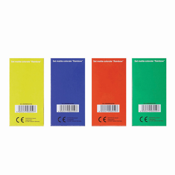 Set of 6 coloured pencils, assorted 4 colours RAINBOW