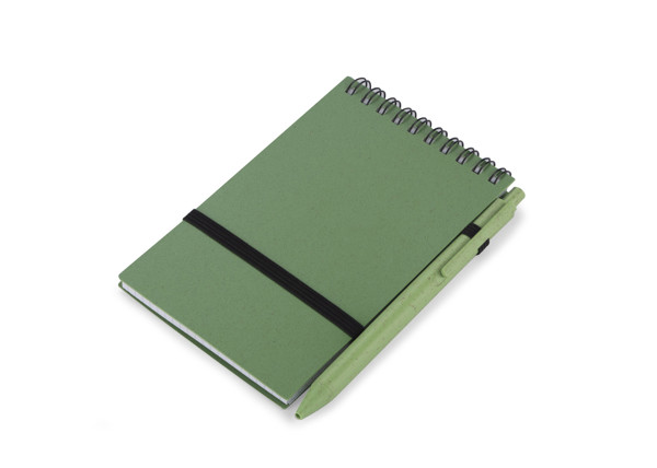 Notebook with pen TRESA A6 - green