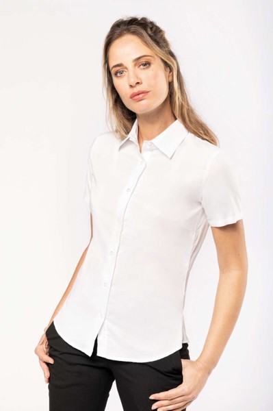 Ladies' Short-Sleeved Oxford Shirt - White / S