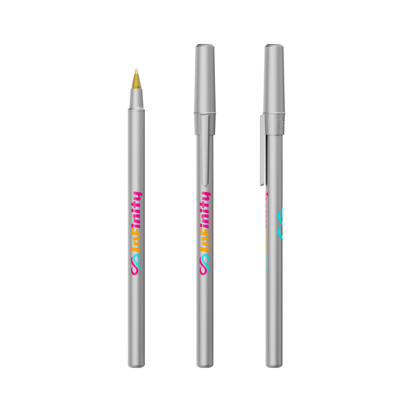 Stylo-bille BIC® Round Stic - Métallisé