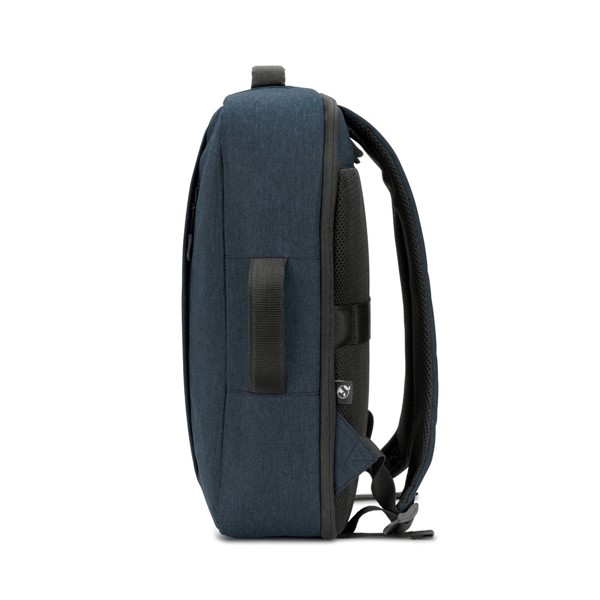 NIAMEY. Mochila para computador portátil em poliéster reciclado 300D de alta densidade 15'6" - Azul