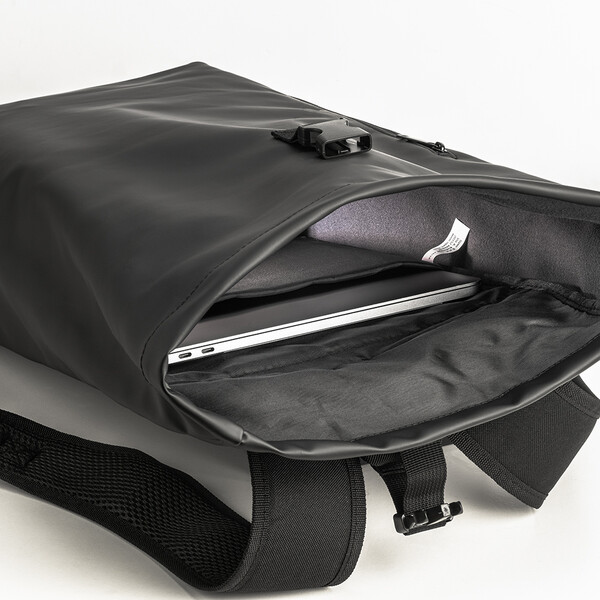 Pu Laptop Backpack (15). - Black
