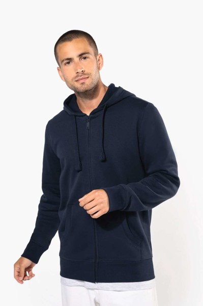 Men's Full Zip Hooded Sweatshirt - Light Royal Blue / M