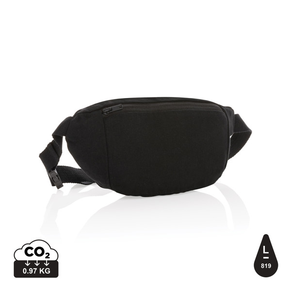 Impact AWARE™ torbica oko struka od nebojanog recikliranog platna 285 g/m² - Crna