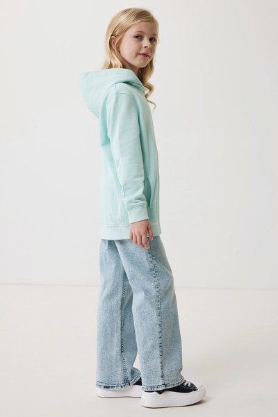 Iqoniq Yengo kids recycled cotton hoodie with sidepockets - Crushed Mint / 78