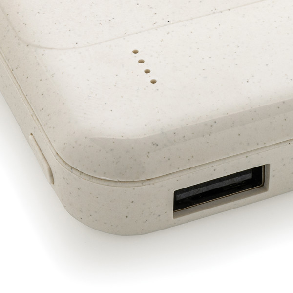 RCS standard recycled plastic wireless powerbank - White