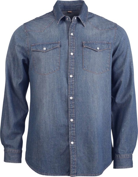 Men's Long-Sleeved Denim Shirt - S
