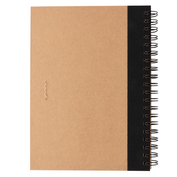 Kraft spiral notebook with pen - Black