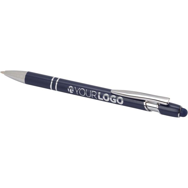 Stylo bille Kish avec finition argentée - Marine