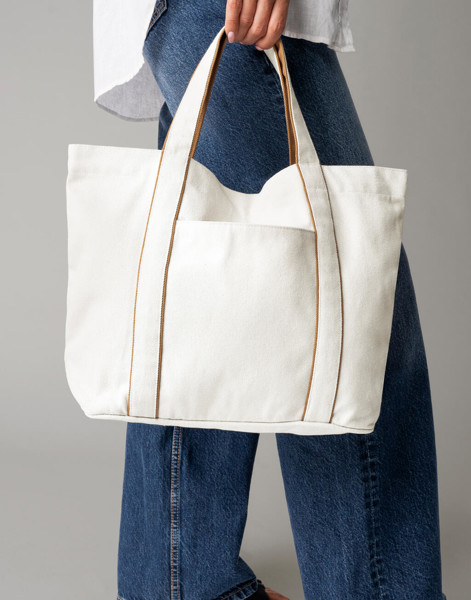 Courtside Medium Tote - Soft White / Bottle Green / ONE SIZE