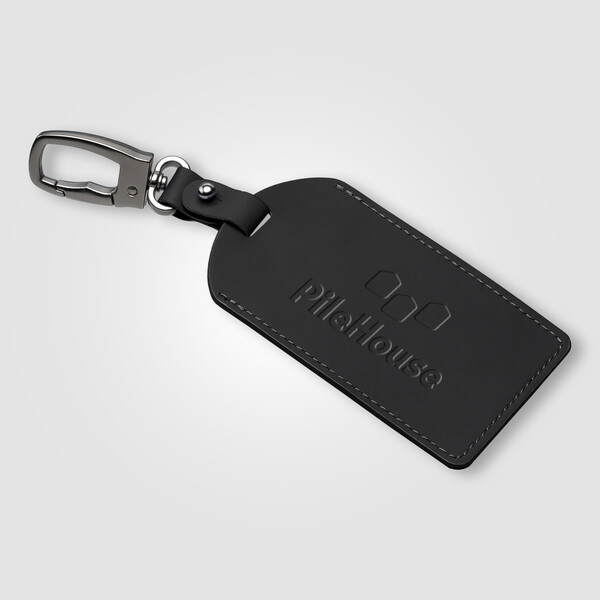 Malmö Recycled Metal Carabiner Luggage Tag - 6.5 x 17.5 cm - Black / 4 Color inkjet