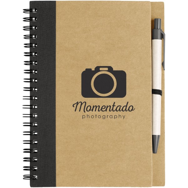 Priestly recycled notebook with pen - Natural / Solid Black