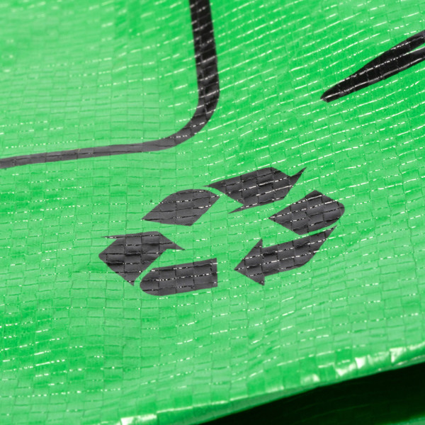Set of 3 personalised recycling bags in PP-woven 35 litres with velcro and reinforced handles