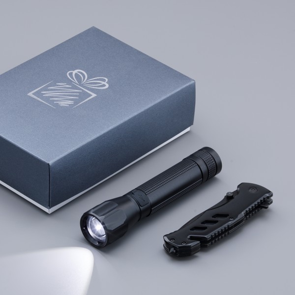 Optima Gift Set: Rescue Knife And Flashlight