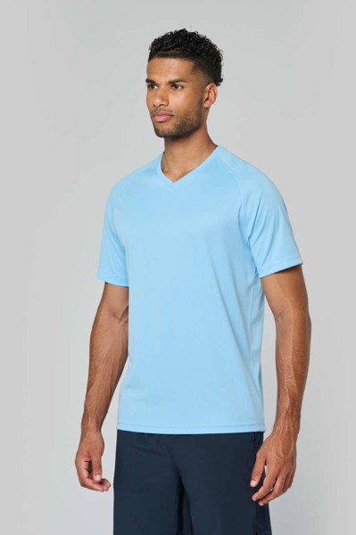 Men’S V-Neck Short-Sleeved Sports T-Shirt - White / 3XL