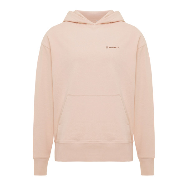 Iqoniq Yoho recycled cotton relaxed hoodie - Peach Nectar / S