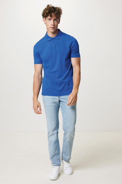 Polo en coton piqué et recyclé IQONIQ Yosemite - Bleu Royal / XXXL