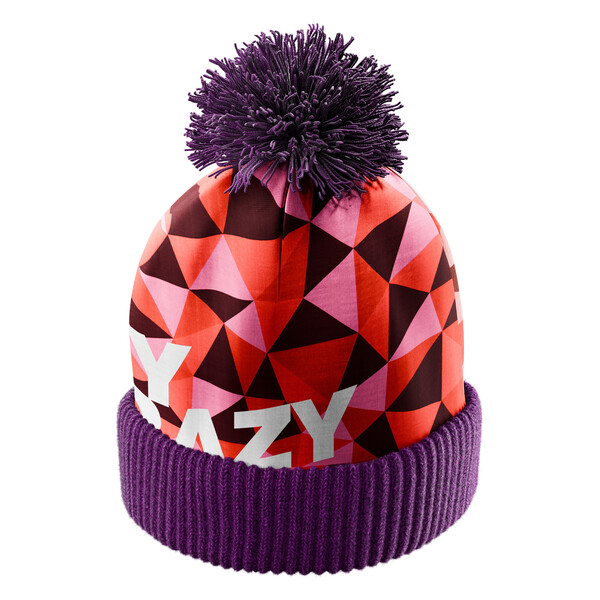 Full colour polyester beanie with acrylic inside, pom pom and ribbed 2*1 cuff - Kids