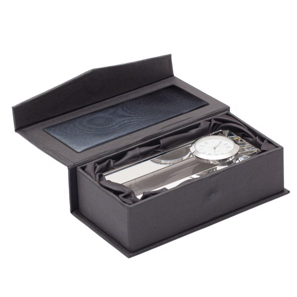 Crisitalino paperweight with clock