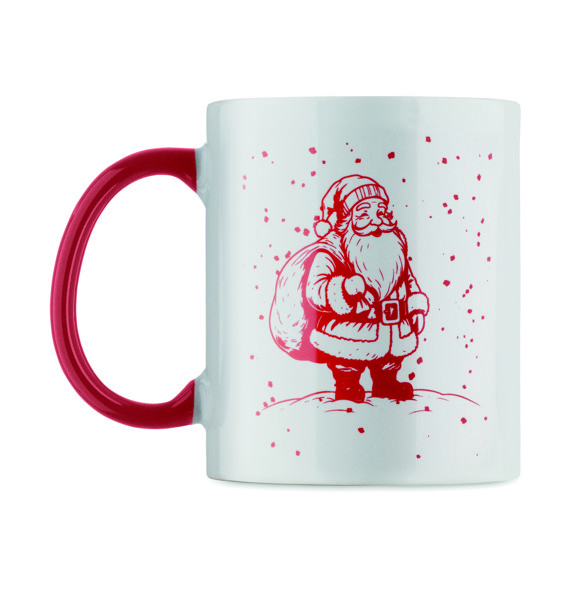 Mug de Noël en céramique 300ml Festimug - Blanc / Rouge