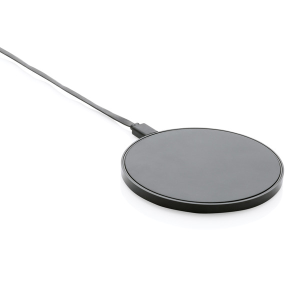 RCS standard recycled plastic 10W wireless charger - Black