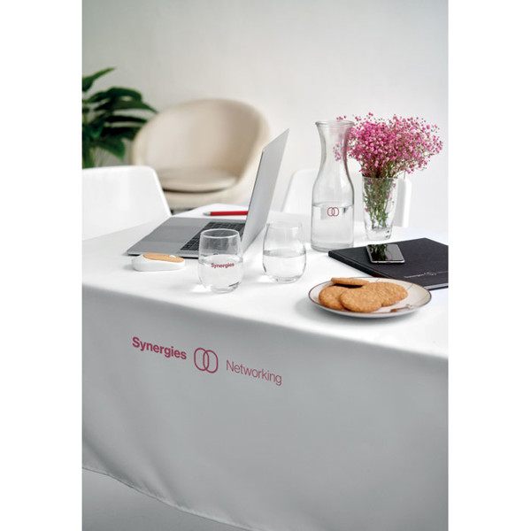 Namizni prt Bridge 280x210 cm, 180 g/m² poliester - Bela