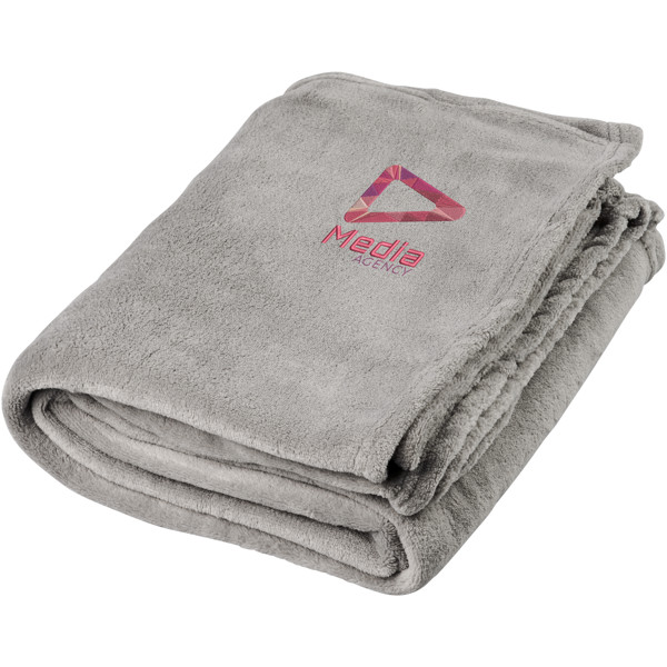 Bay extra soft coral fleece plaid blanket - Grey