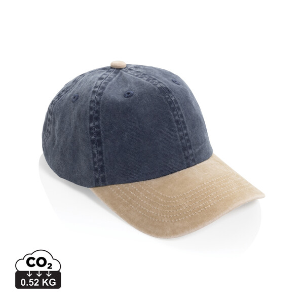 Casquette à 6 panneaux en coton sergé bicolore BEAU AWARE™ - Bleu Marine