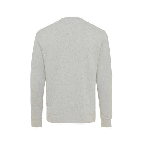 Pull à col rond en coton recyclé non teinté Iqoniq Denali - Heather Grey / M
