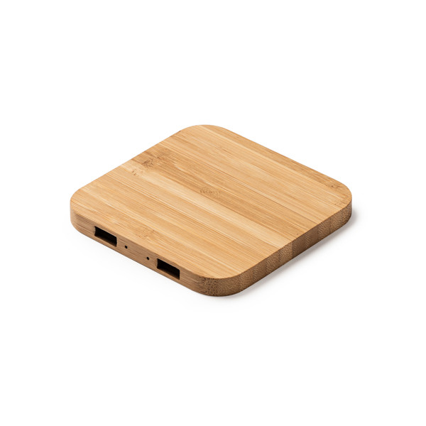 Personalised wireless charger bamboo 5W triple device
