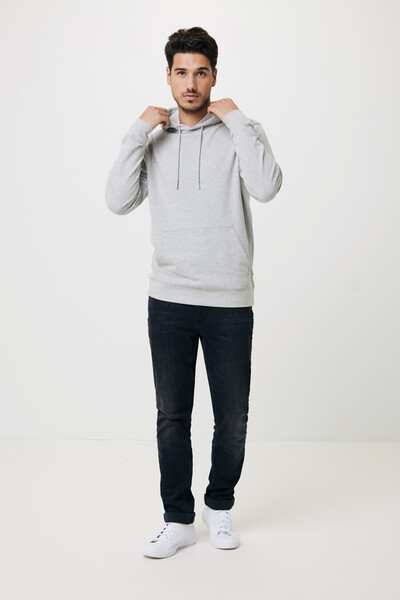 Nebarvená mikina s kapucí IQONIQ Torres z recykl. bavlny - Heather Grey / XXS