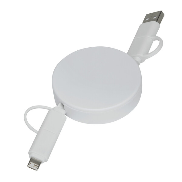 Charging And Data Transfer Cable Transfer Round - White