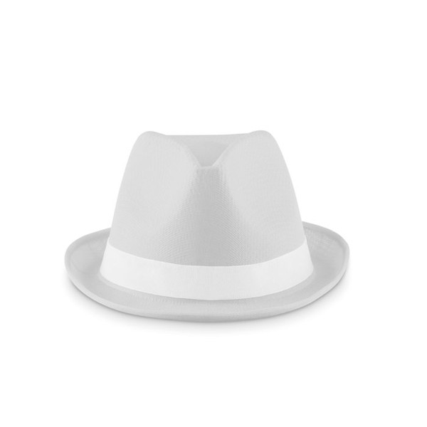 Woogie polyester straw hat, 270 mm diameter - White