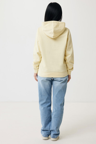 Mikina s kapucí a bočními kapsami Iqoniq Yengo z rec. bavlny - Cream Yellow / L