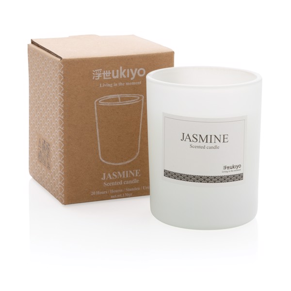 Ukiyo small scented candle in glass - White