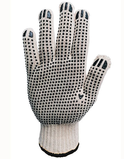 Robust Coarse Knitted Working Gloves Bursa - Ecru / Black / 7