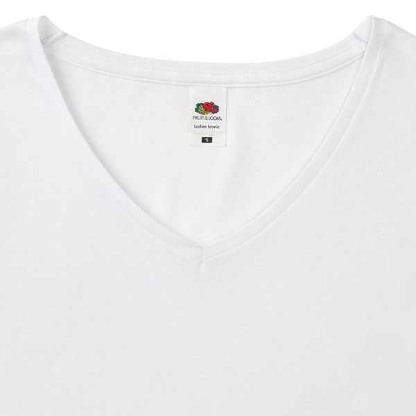 Camiseta Mujer Blanca Iconic V-Neck - Blanco / XS