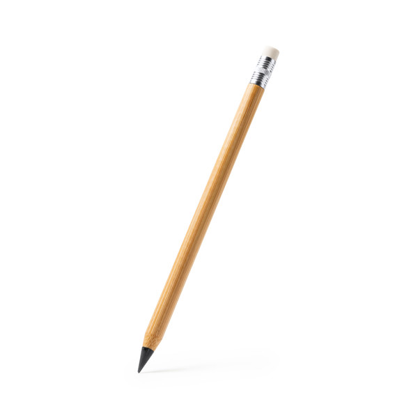 Personalised infinity pencil made of bamboo with replaceable graphite tip