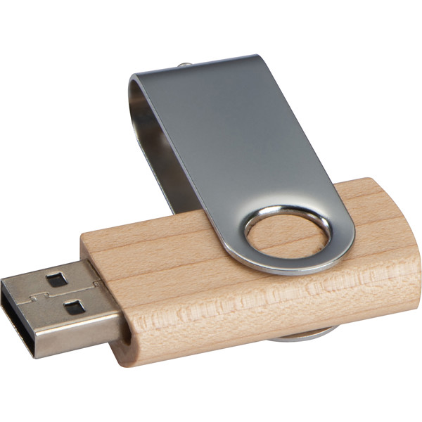 Twist USB Stick with light wood cover 8GB - Brown