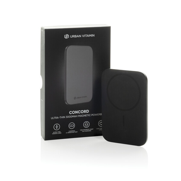 Urban Vitamin Concord RCS ultra-tenká 3000 mAh powerbanka - Čierna