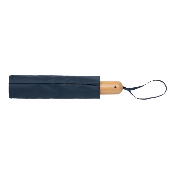 Parapluie 21" automatique rPET 190T et bambou Impact AWARE™ - Bleu Marine