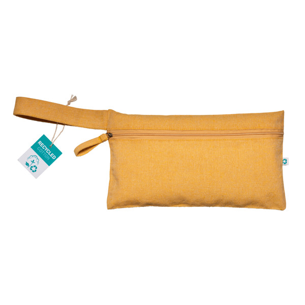Document Holder Made Of 180 G/M2 Recycled Cotton With Zipper Closure, Grs Certified - Yellow