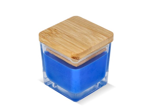 Bougie végétale Chakra dans un pot en verre - Bleu