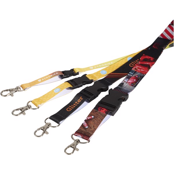 Balko vollfarbig bedrucktes Lanyard - einseitig - weiss / 10mm