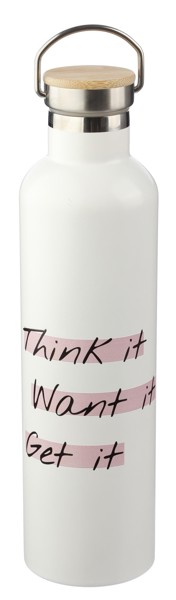 RVS dubbelwandige fles Damien - wit