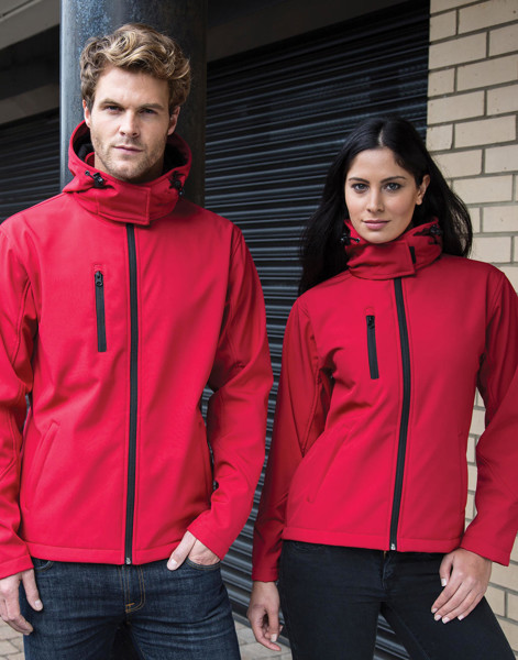 Ladies Tx Performance Hooded Softshell Jacket - Black / Grey / M (12)